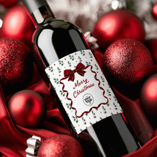 Personalised Business Christmas Wine Bottle Label