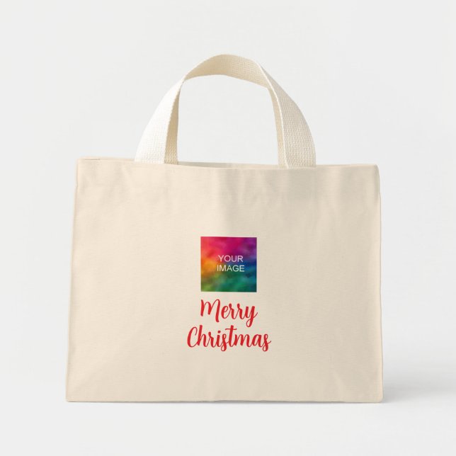 Personalised Business Company Logo Upload Design Mini Tote Bag (Front)