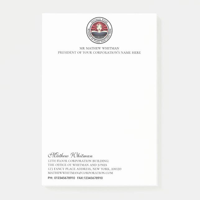 Personalised Business Company Post-it Notes (Front)