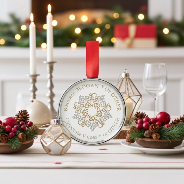 Personalised Business Corporate Merry Christmas Metal Ornament (Creator Uploaded)