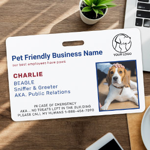 Personalised Business Corporate Pet Dog Photo ID ID Badge