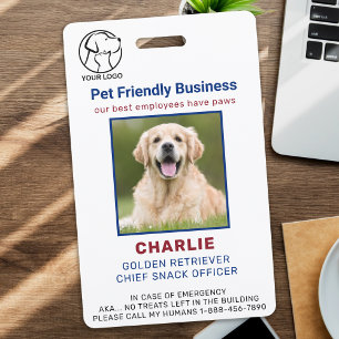 Personalised Business Employee Pet Dog Photo ID Badge