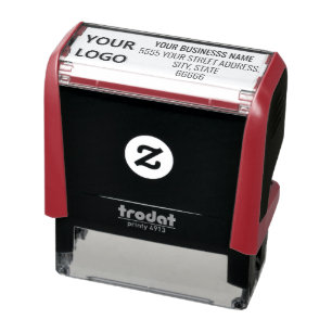 Personalised Business Logo Address Company Modern Self-inking Stamp