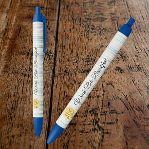 Personalised Business Logo and Name Promotional Blue Ink Pen