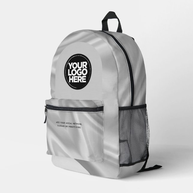 Personalised Business Logo and Text Holographic Printed Backpack (Back Corner Right)