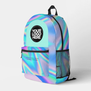 Personalised Business Logo and Text Holographic Printed Backpack