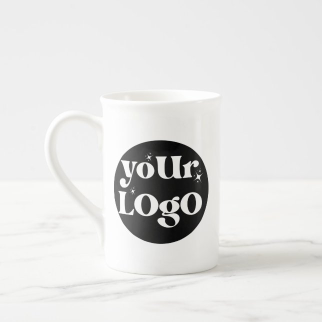 Personalised Business Logo Branded Bone China Mug (Left)
