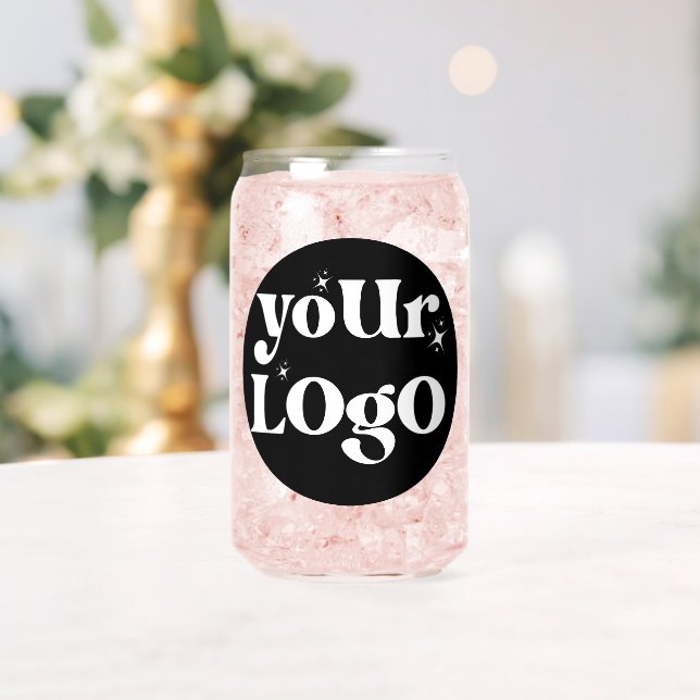 Personalised Business Logo Branded Can Glass (Insitu (Wedding))