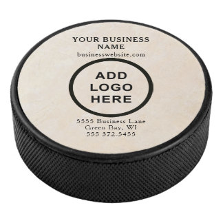 Personalised Business Logo Cream Branded Hockey Puck