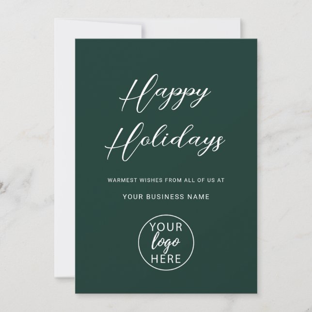 Personalised Business Logo  Holiday Card (Front)