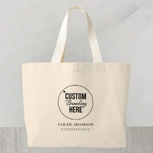 Personalised Business Logo Large Canvas Tote Bag