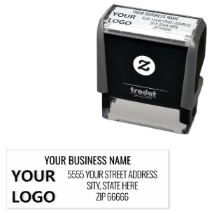 Personalised Business Logo Name Address Stamp