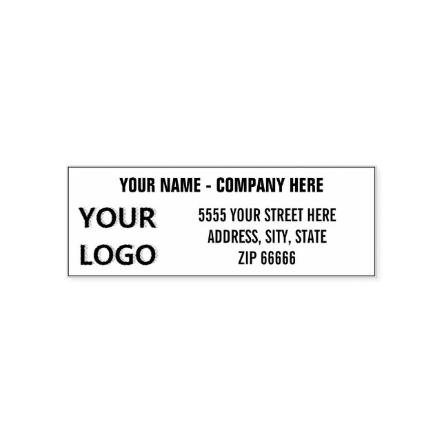 Personalised Business Logo Name Address Stamp (Design)