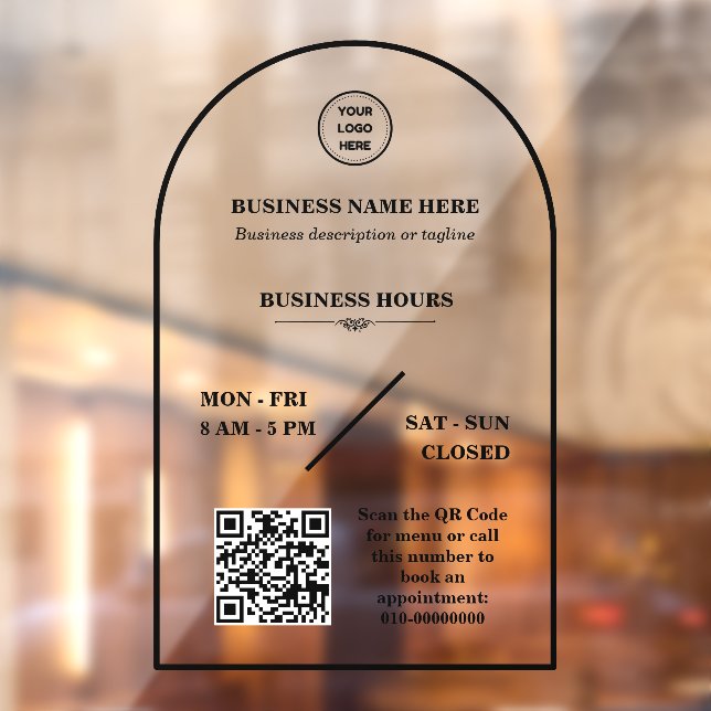 Personalised Business Logo Open Store Hours Door (Sheet 2)