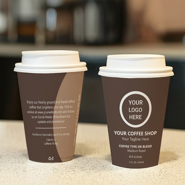 Personalised Business Logo Promotional Swag Coffee Paper Cups (Creator Uploaded)