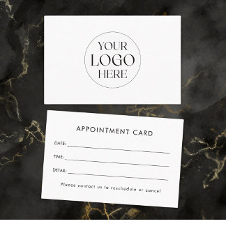 Personalised Business Logo Simple Appointment Card