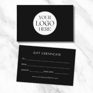 Personalised Business Logo Simple Gift Certificate