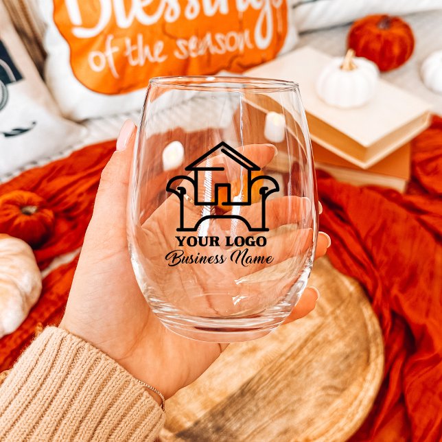 Personalised Business Logo Stemless  Wine Glass (Personalized Business Logo Stemless Stemless Wine Glass
)