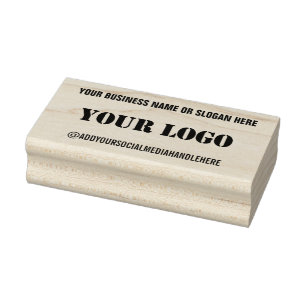 Personalised Business Logo Text Info Rubber Stamp