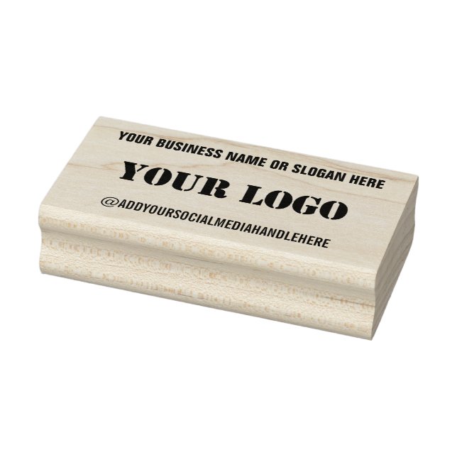 Personalised Business Logo Text Info Rubber Stamp (Stamp)