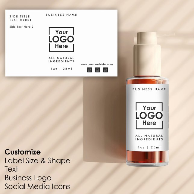 Personalised Business Logo & Text Template Label  (Simple Personalized Business Logo & Text Template Rectangular Sticker)