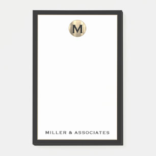 Personalised Business Luxury Monogram Initial Logo Post-it Notes