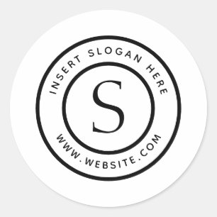Personalised Business Monogram Classic Round Sticker