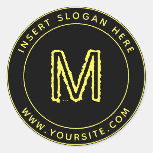 Personalised Business Monogram Round Classic Round Sticker