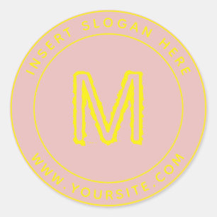 Personalised Business Monogram Round Classic Round Sticker