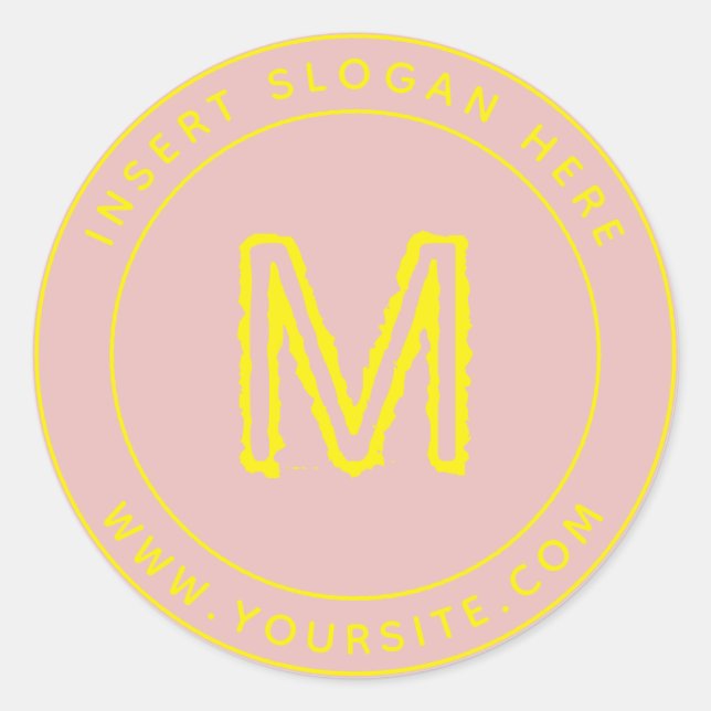 Personalised Business Monogram Round Classic Round Sticker (Front)