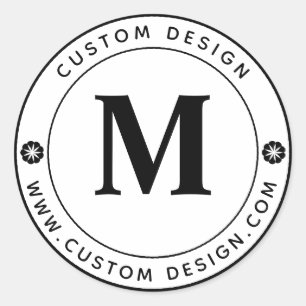 Personalised Business Monogram Round Classic Round Sticker
