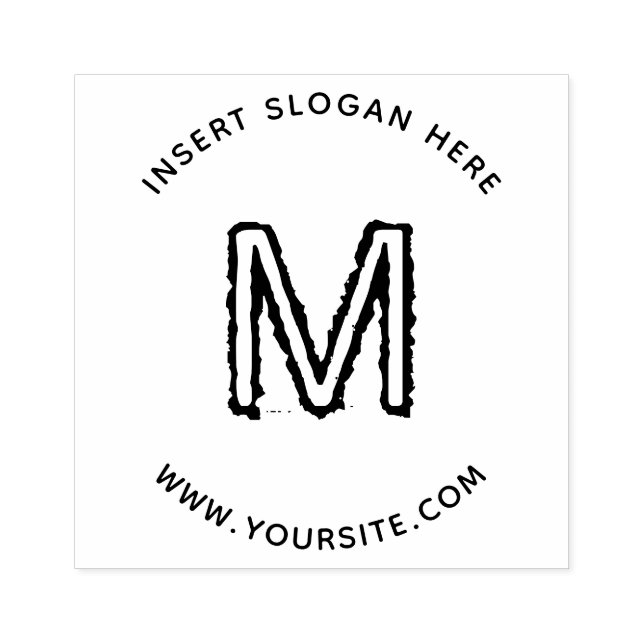 Personalised Business Monogram Round Rubber Stamp (Imprint)