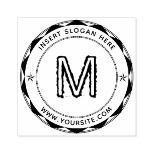 Personalised Business Monogram Round Rubber Stamp