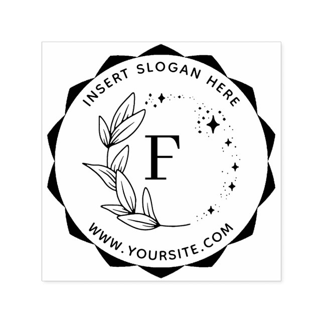 Personalised Business Monogram Round Self-inking S Stamp (Design)