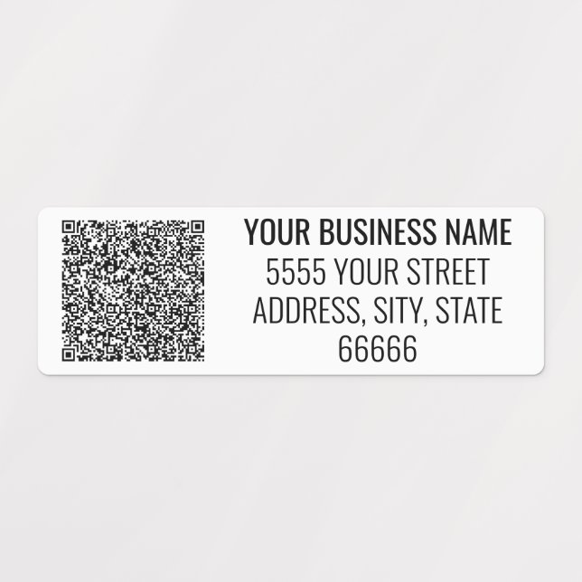 Personalised Business Name Address and QR Code (Design 1)