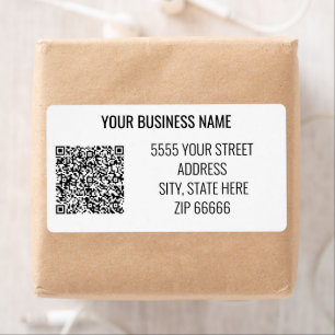 Personalised Business Name Address QR Code Labels