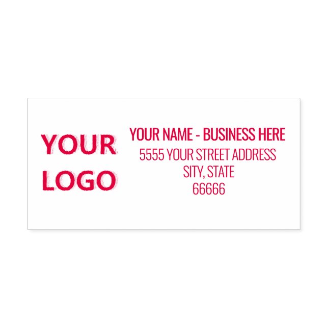 Personalised Business Name Logo Address Classic  Self-inking Stamp (Design)