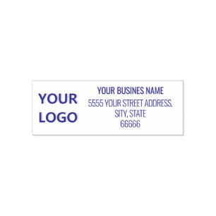 Personalised Business Name Logo Address Modern Self-inking Stamp