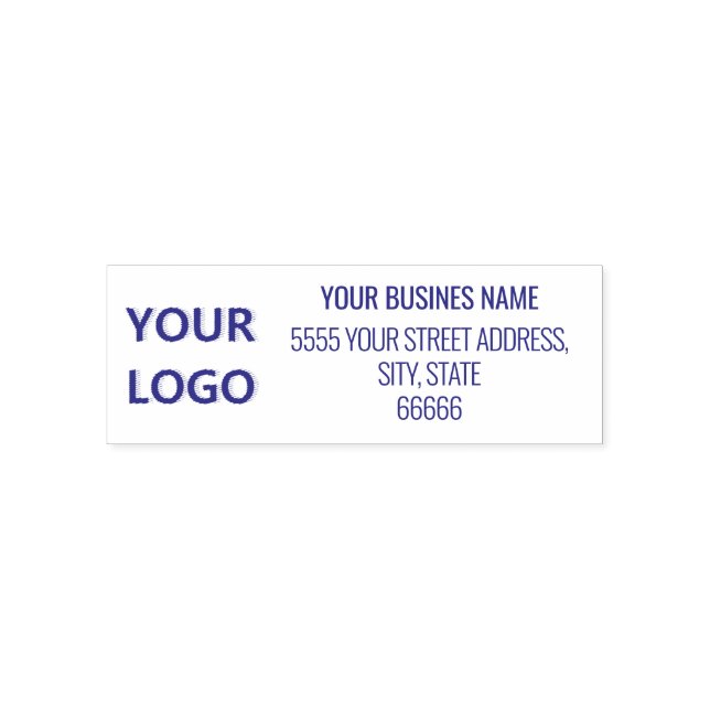 Personalised Business Name Logo Address Modern Self-inking Stamp (Design)