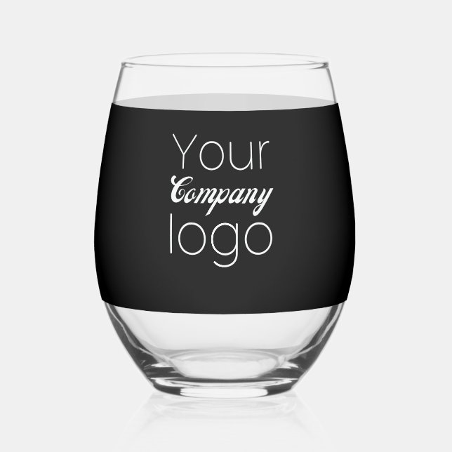 Personalised Business Promotional Add Logo Here St Stemless Wine Glass (Back)