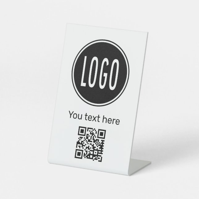 Personalised Business Promotional Logo, qr code Pedestal Sign (Front)