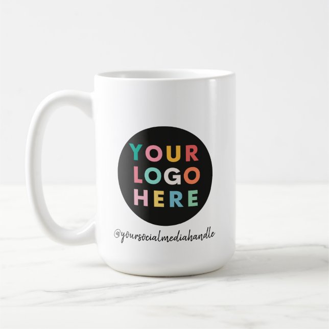 Personalised Business Promotional Logo Text Mug (Left)