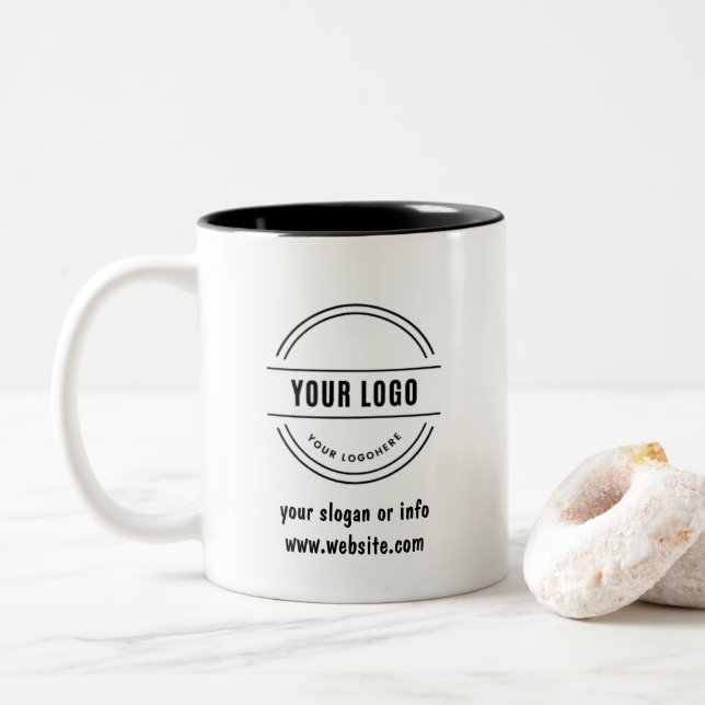 Personalised Business Promotional Logo Two-Tone Co Two-Tone Coffee Mug (With Donut)