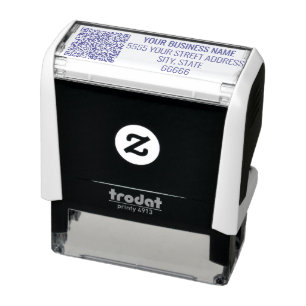Personalised Business QR Code Address Info Stamp