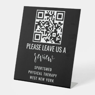 Personalised Business QR Code – Leave a Review D Pedestal Sign