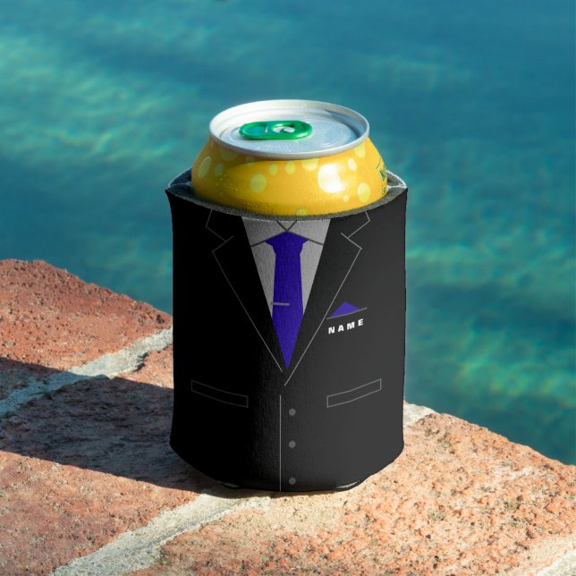 Personalised Business Suit Can Cooler  - Your Name (In Situ Pool)