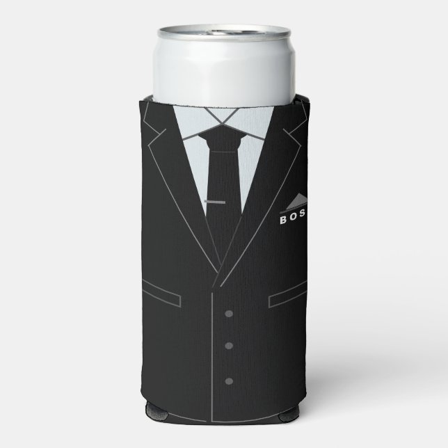 Personalised Business Suit Funny Boss Can Cooler (Seltzer Front)