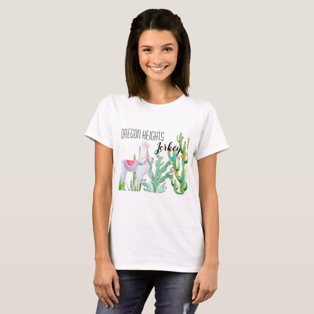 Personalised Business T-Shirt Boho Llama Bohemian (Front Full)