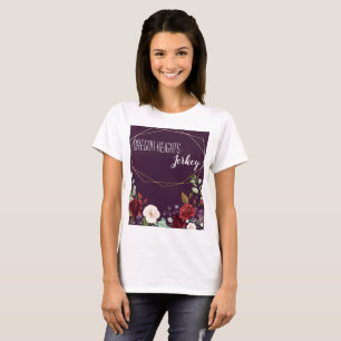 Personalised Business T-Shirt Plum Purple Roses Go
