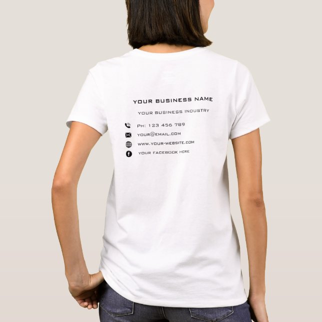 Personalised Business T-Shirt with Your Name Info (Back)